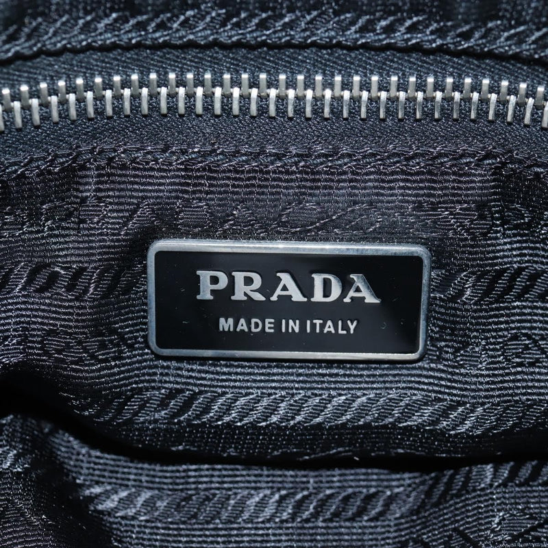Prada Double Pocket Buckle Flap Tessuto And Leather Black Nylon Bag
