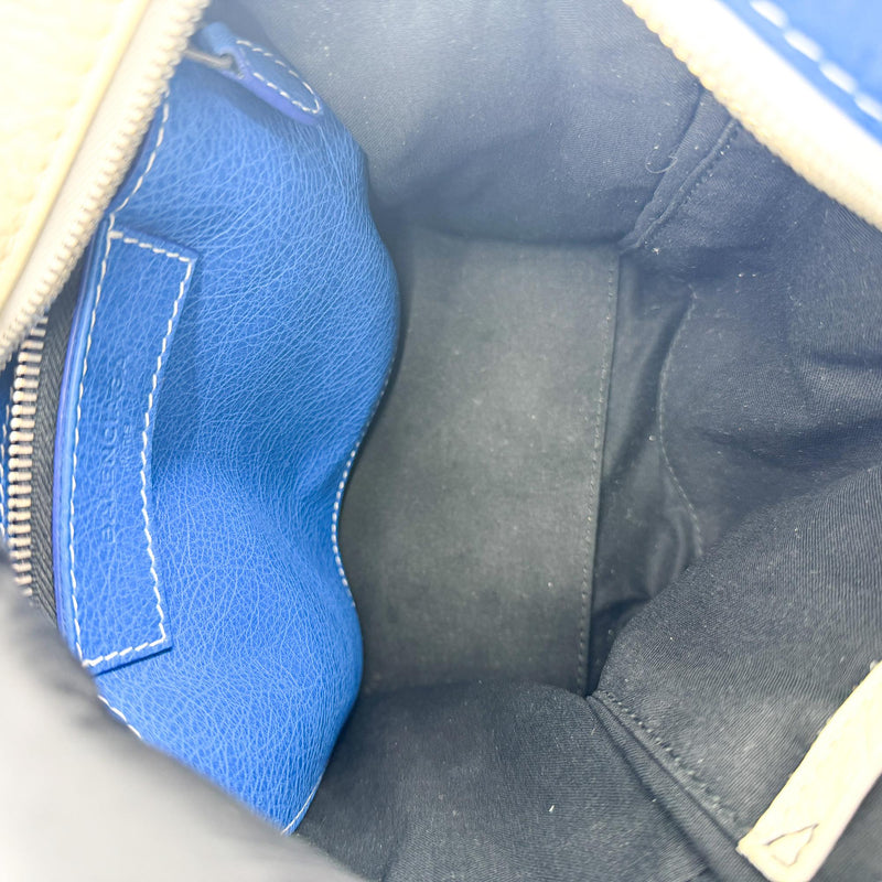Balenciaga Bazar Striped Leather Blue Bag