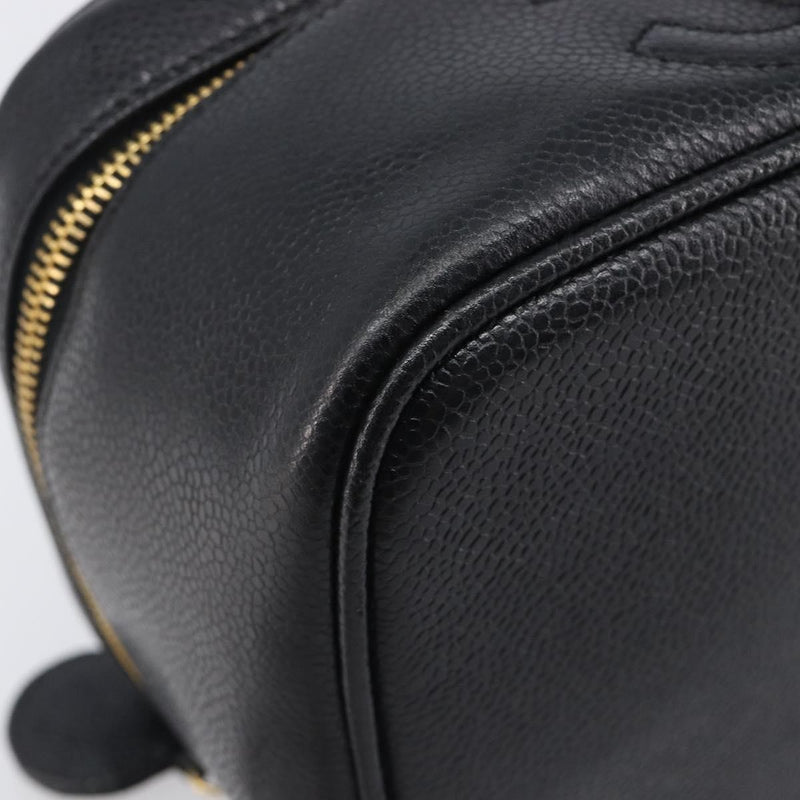 Chanel Vintage Timeless Cosmetic Case Caviar Black Leather Bag