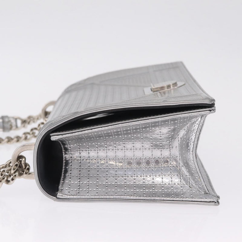 Christian Dior Diorama Flap Patent Silver Patent_leather Bag