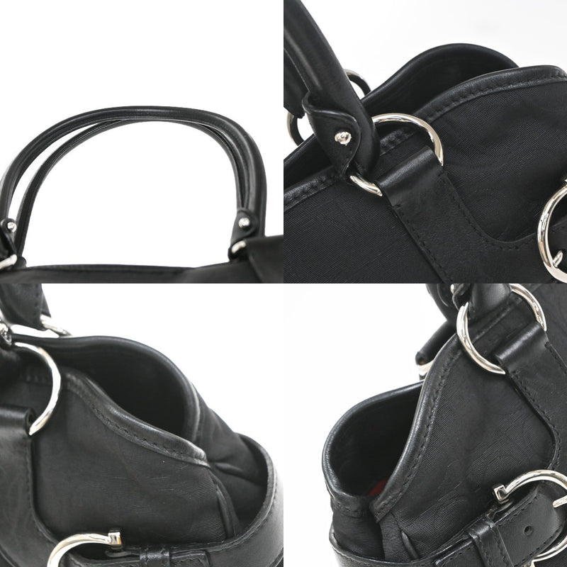 Salvatore Ferragamo Gancini Tote Canvas Black
