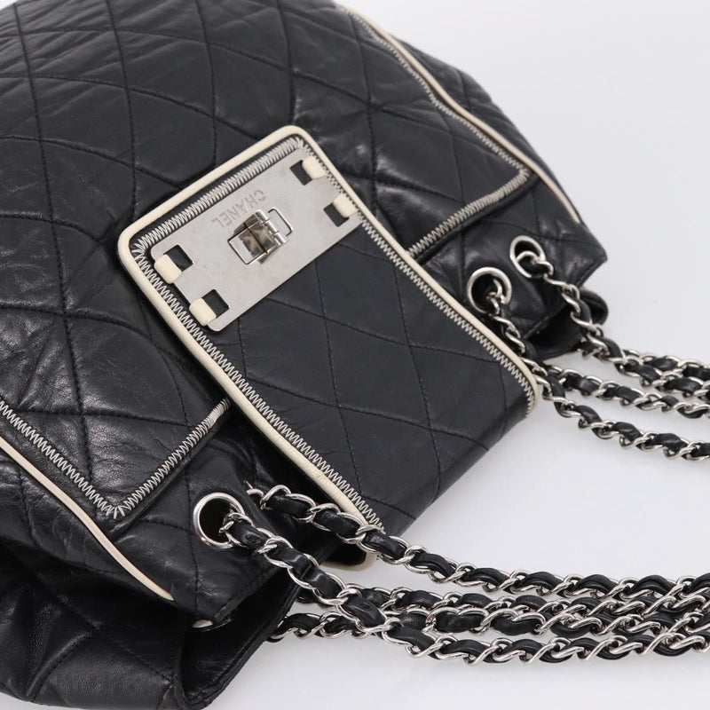 Chanel North South Mademoiselle Lock Quilted Leather Black Bag