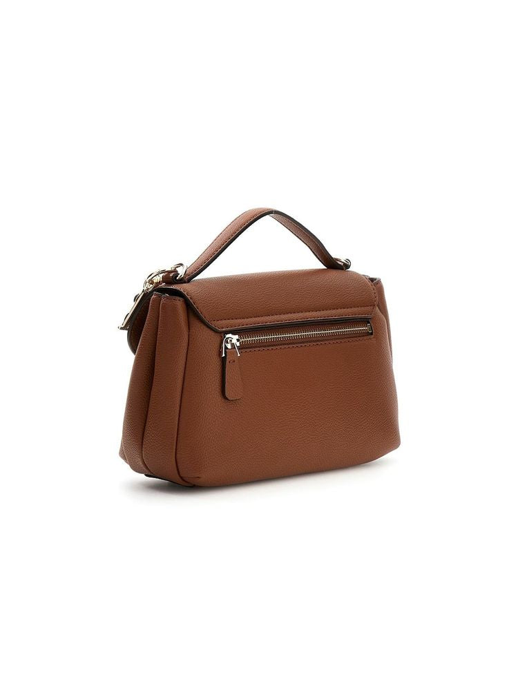 Guess Evie Top Handle Bag — Brown Polyurethane