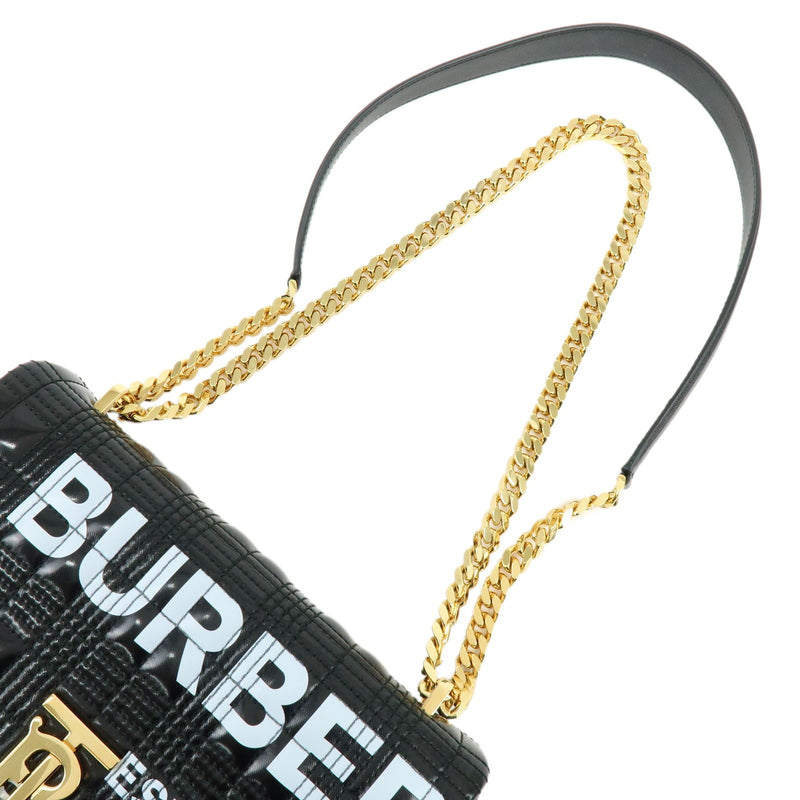 Burberry Lola Clutch On Chain Quilted Leather Black