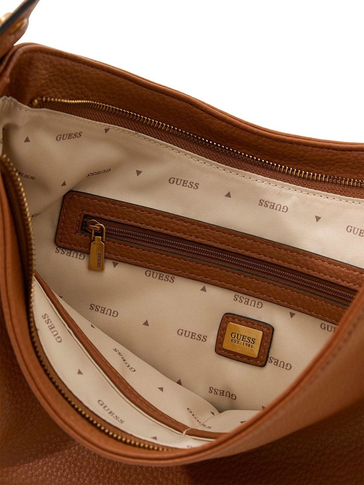Guess Camden Shoulder Bag — Brown Polyurethane
