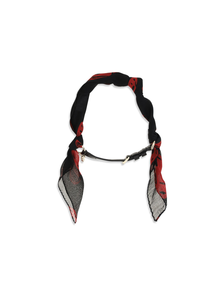Alexander Mcqueen Scarf Bracelet — Black Silk Scarfs