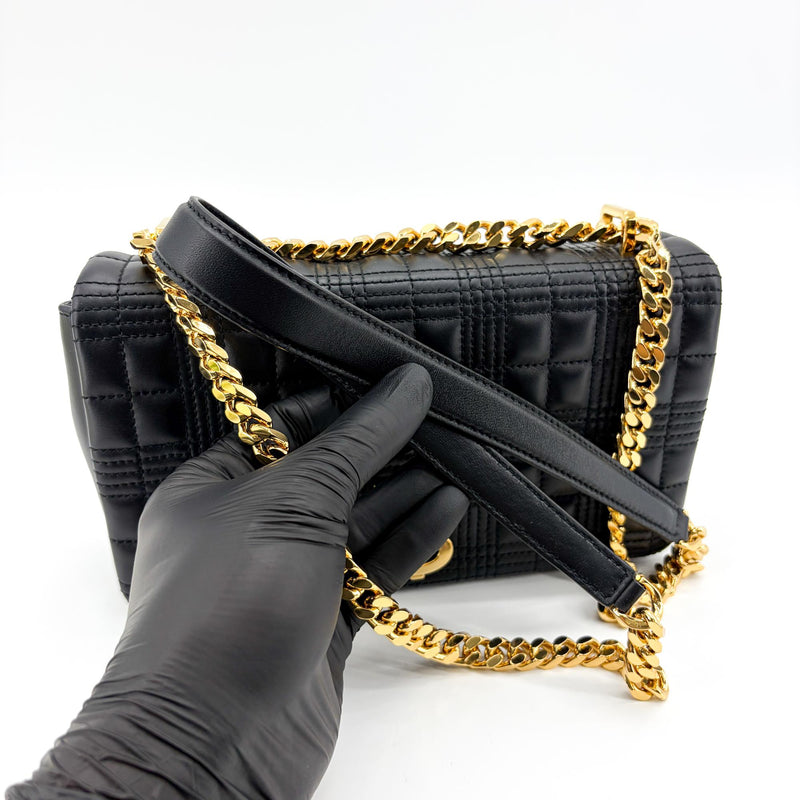 Burberry Lola Bum Quilted Lambskin Black Leather Bag