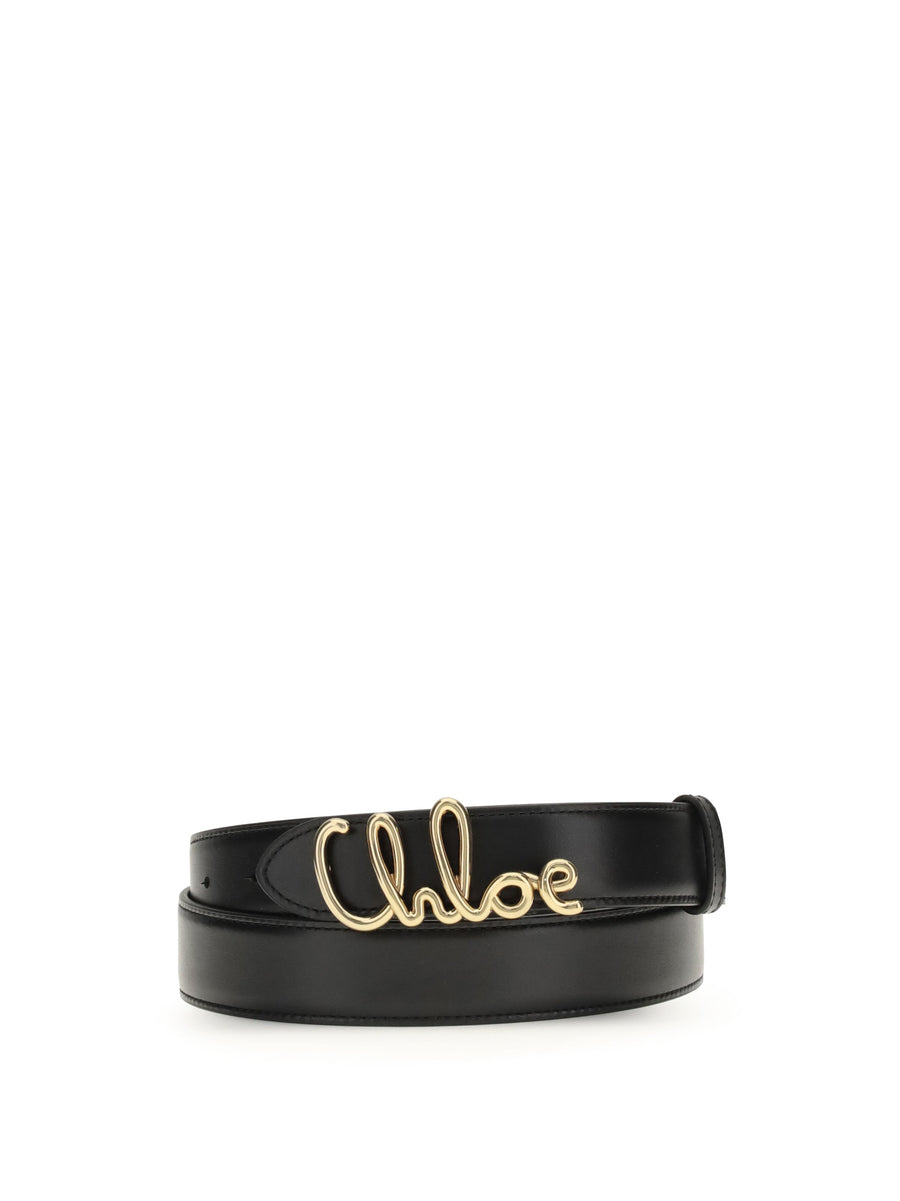 Chloé Belt — Black Calf Leather Bos Taurus