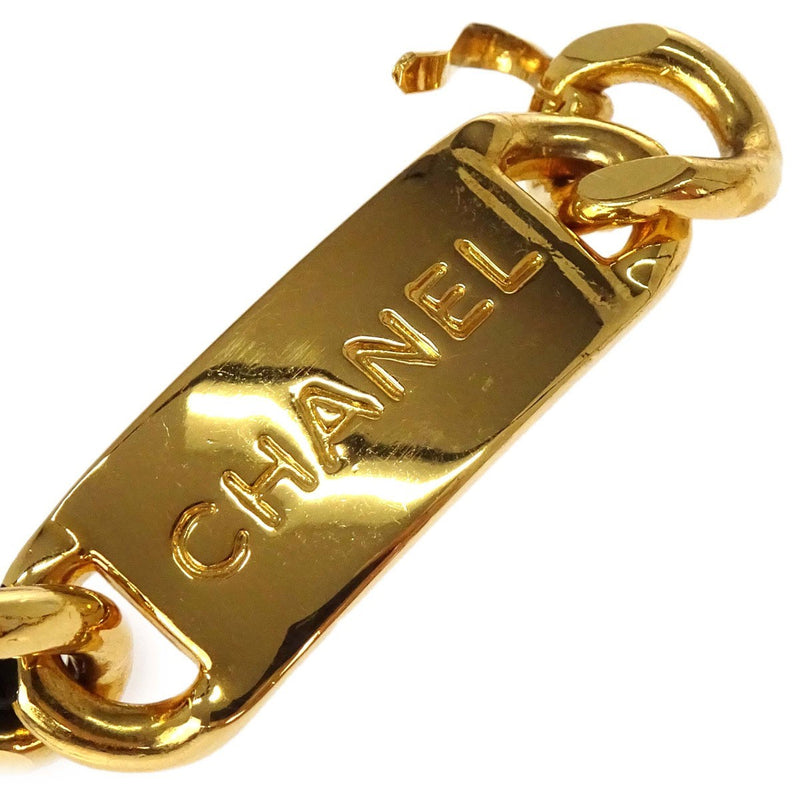 Chanel Cc Medallion Chain Belt Metal With Leather Gold Gold_plated