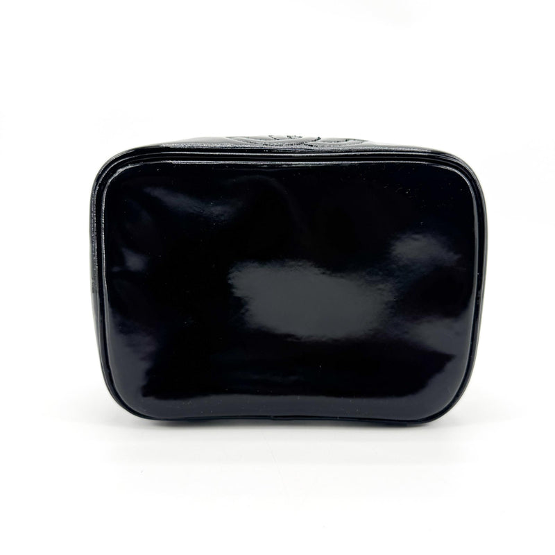Chanel Vintage Timeless Cosmetic Case Patent Black Patent_leather Bag