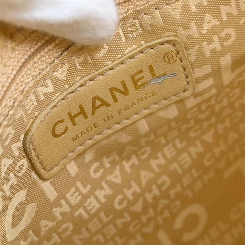 Chanel Chocolate Bar Cc Quilted Leather Beige Bag