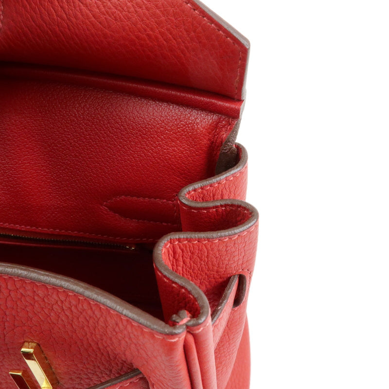 Hermes Birkin Red Togo With Gold Hardware Leather Bag