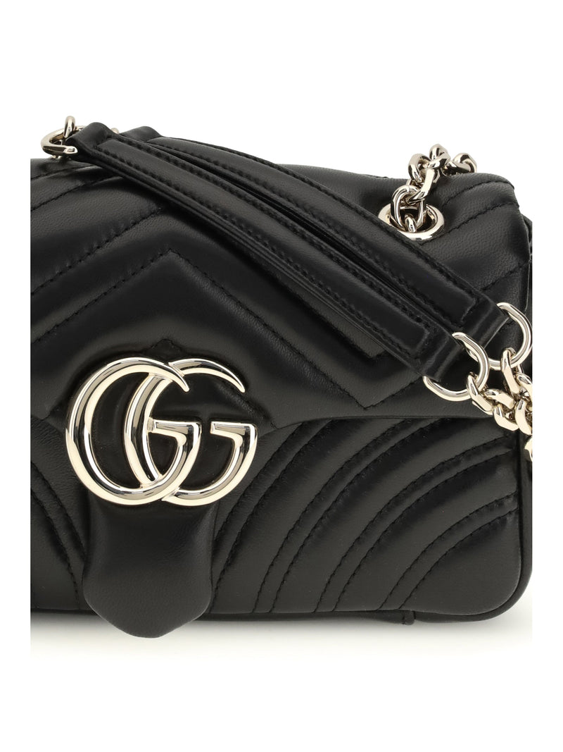 Gucci Marmont Shoulder Bag — Black Calf Leather