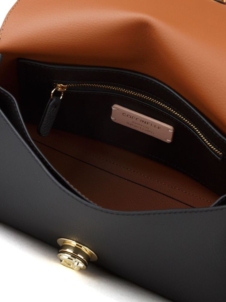 Coccinelle Nikla Shoulder Bag — Black Cowhide