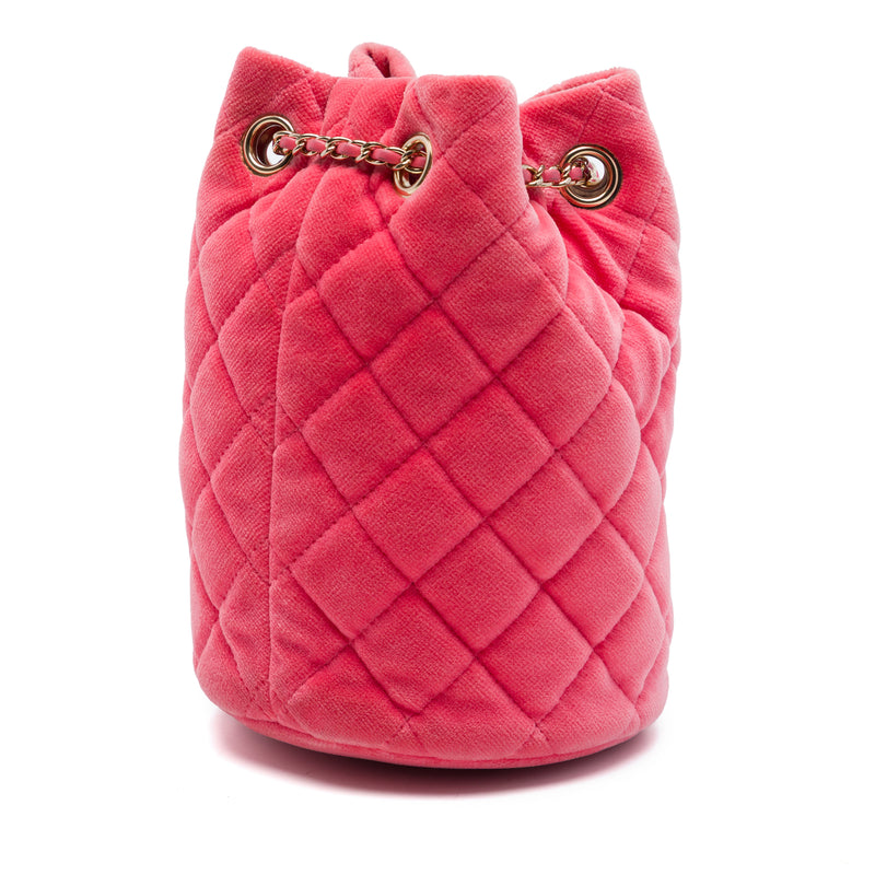 Mini Velvet Crystal Pearl Crush Bucket Bag - Image 2