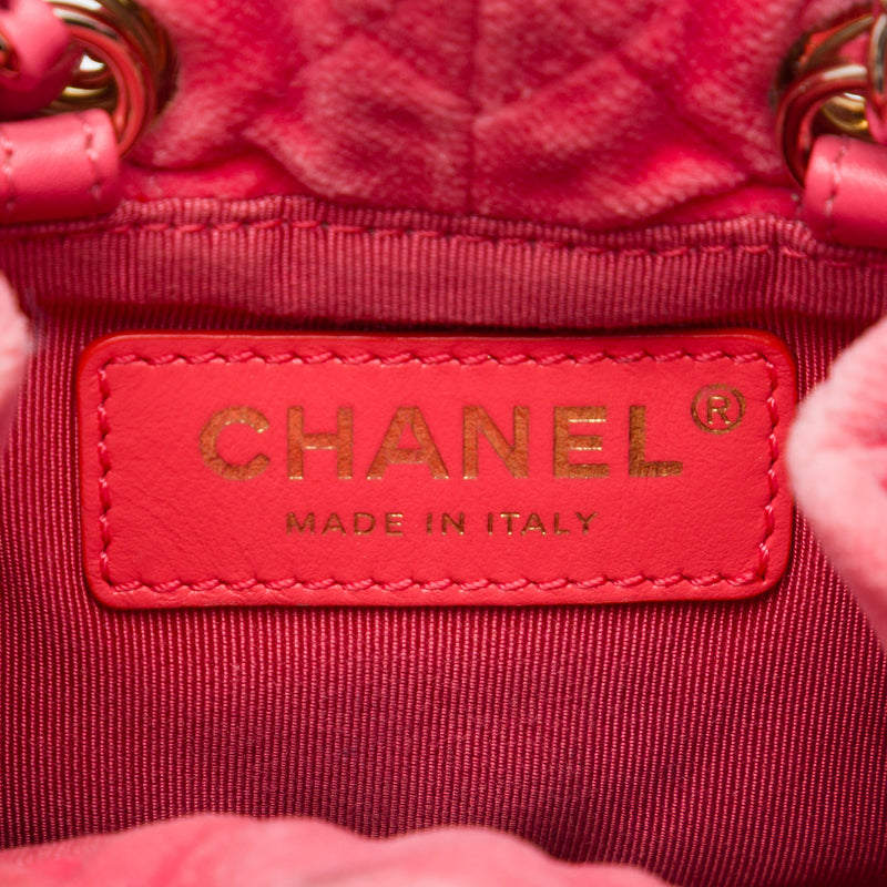 Mini Velvet Crystal Pearl Crush Bucket Bag - Image 5
