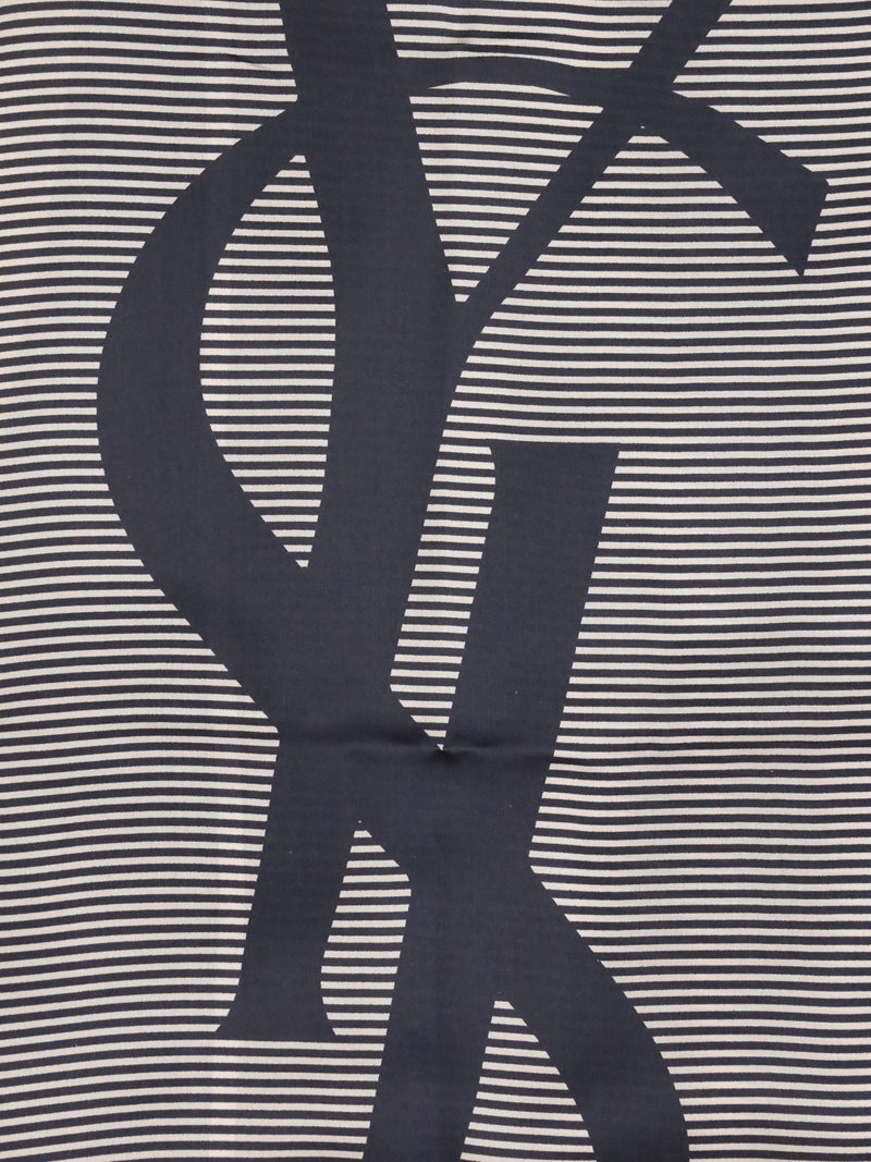 Saint Laurent Stole — Navy Silk Scarfs
