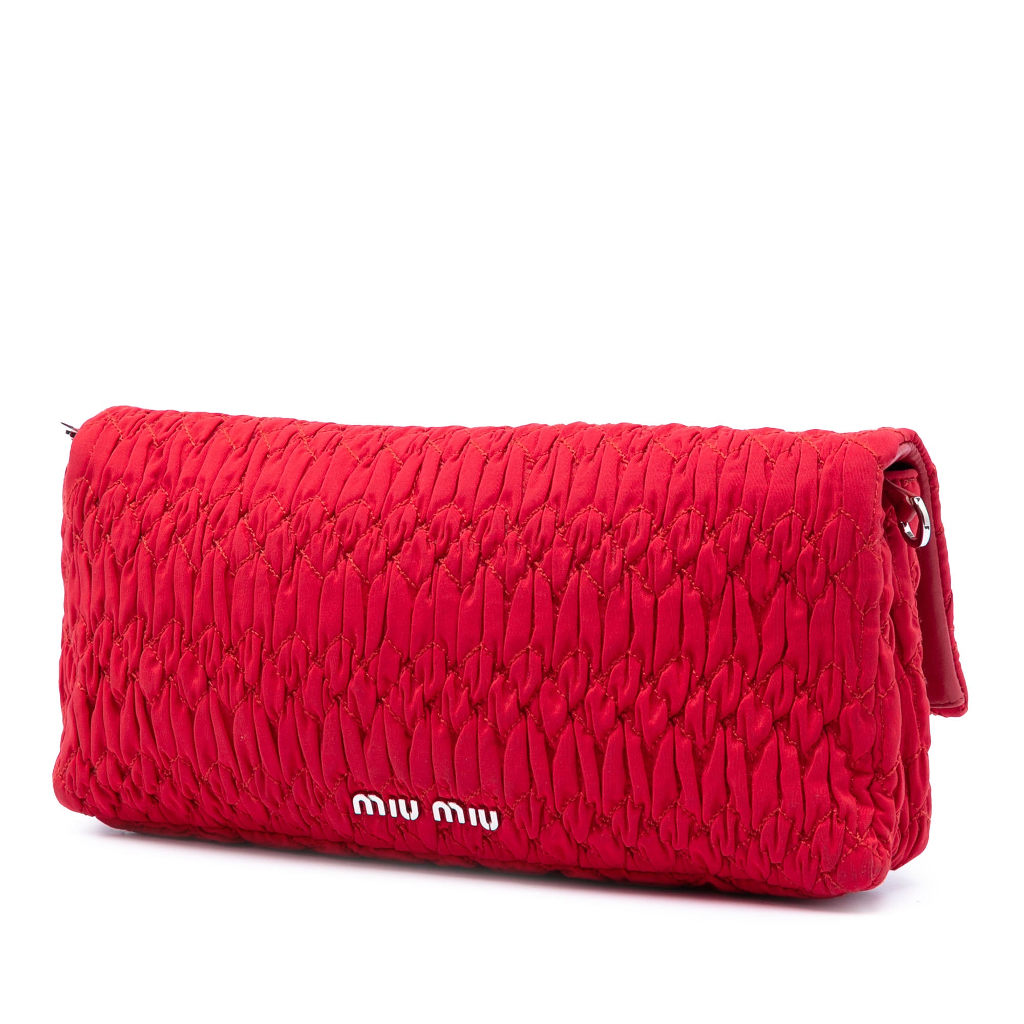 Matelasse Nylon Crystal Chain Satchel - Image 2