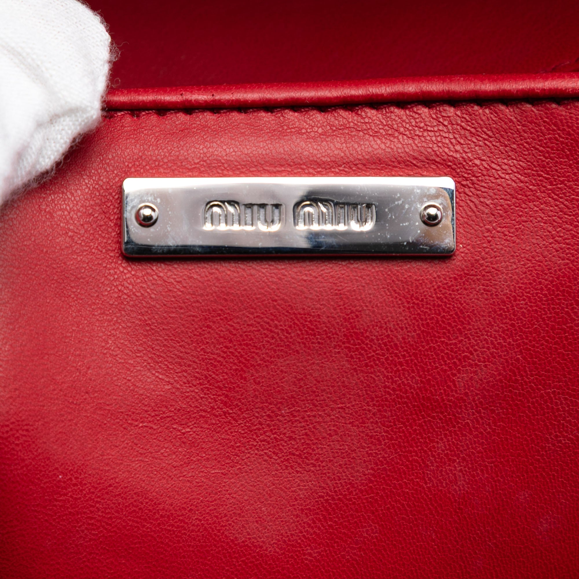 Matelasse Nylon Crystal Chain Satchel - Image 5
