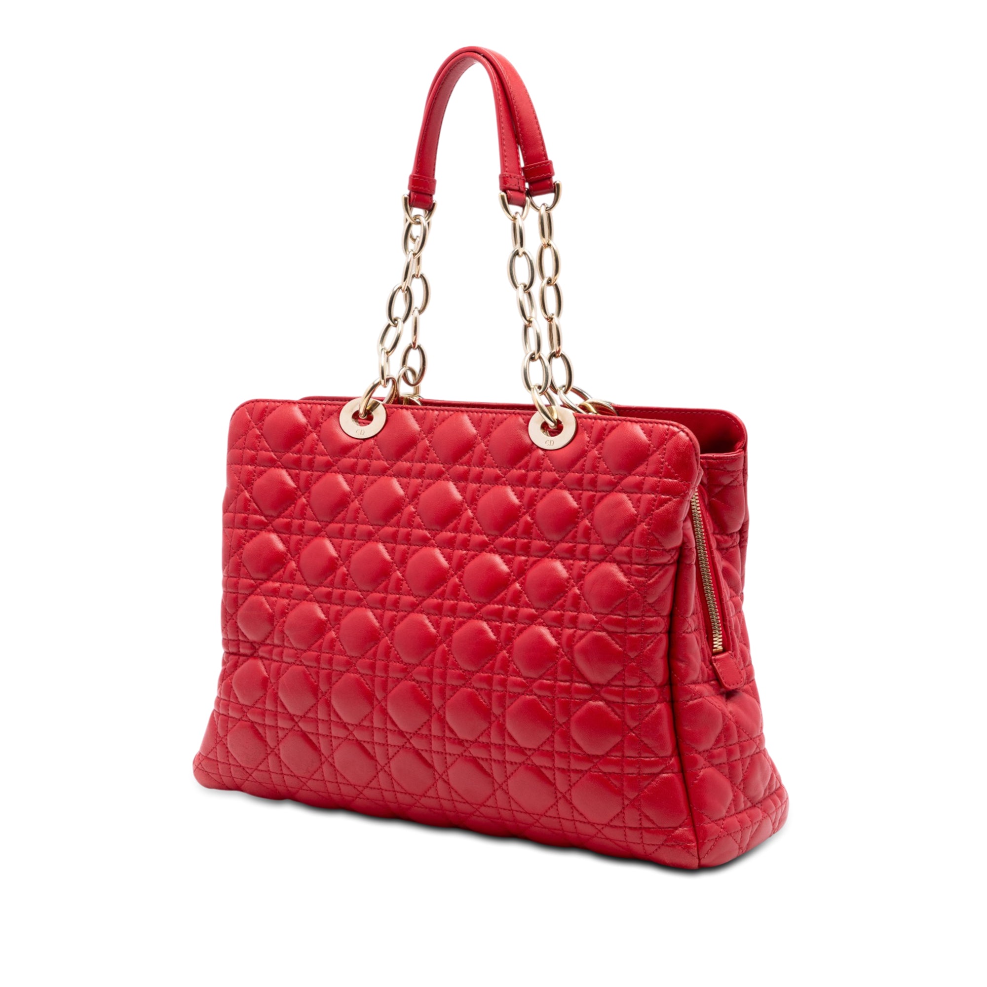 Large Lambskin Cannage Soft Zipped Lady Dior Shopping Tote - Image 2