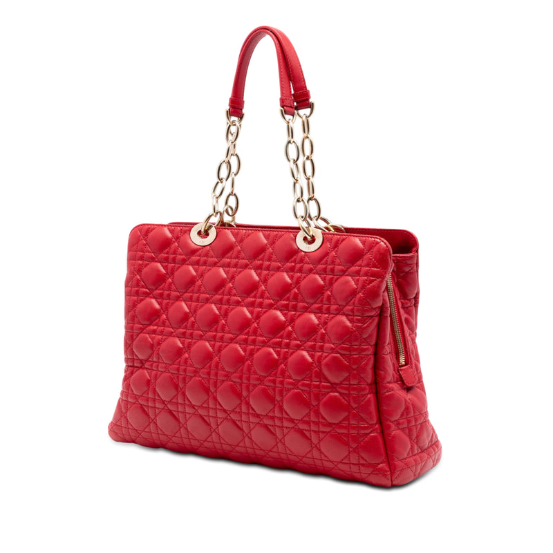 Large Lambskin Cannage Soft Zipped Lady Dior Shopping Tote - Image 2