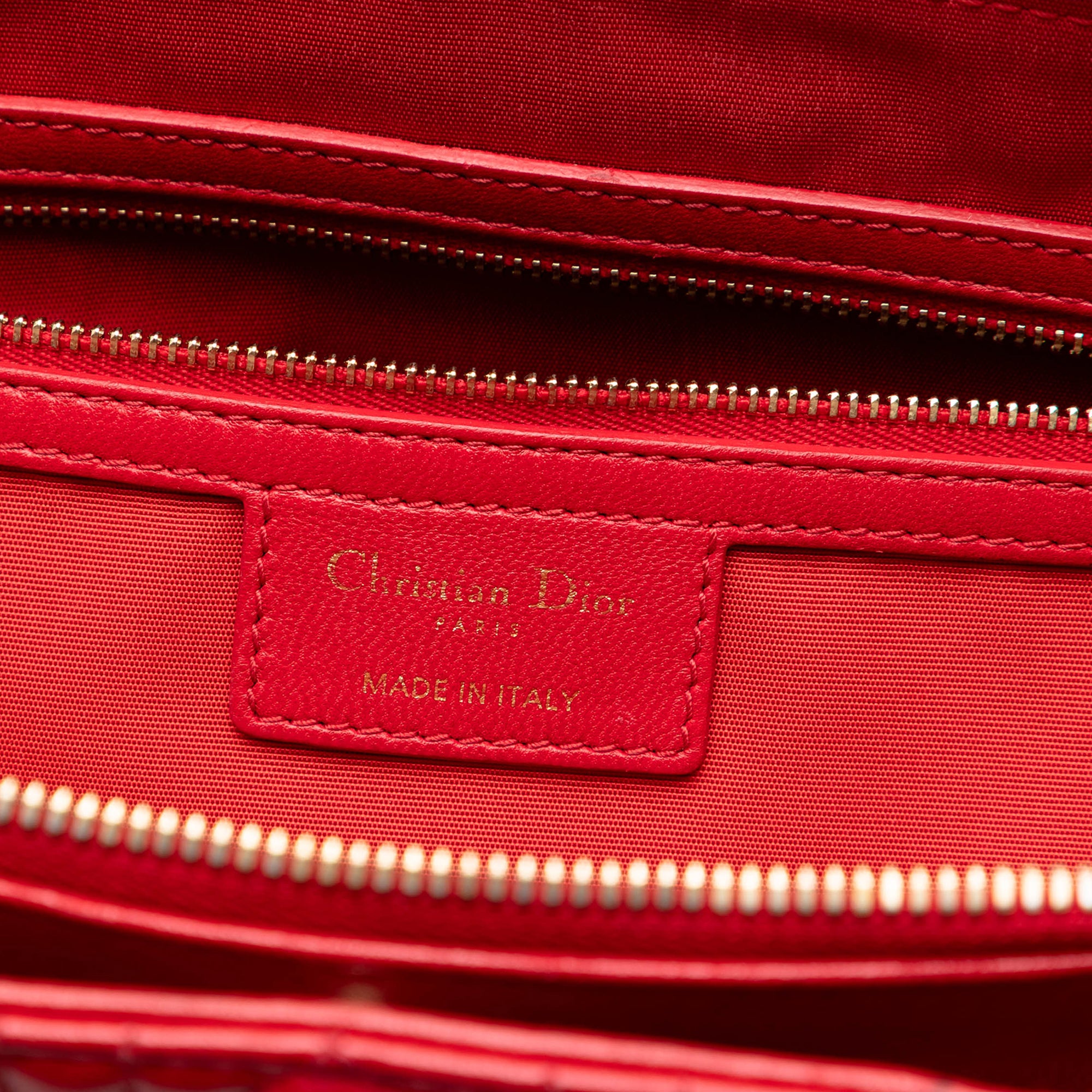 Large Lambskin Cannage Soft Zipped Lady Dior Shopping Tote - Image 5