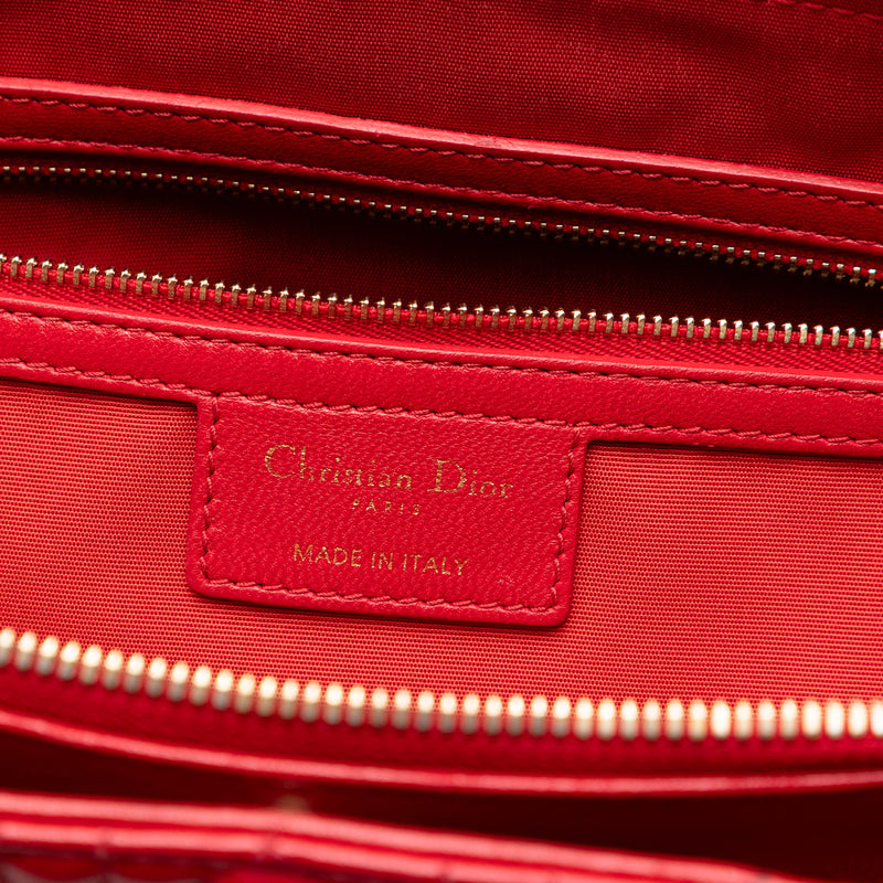 Large Lambskin Cannage Soft Zipped Lady Dior Shopping Tote - Image 5