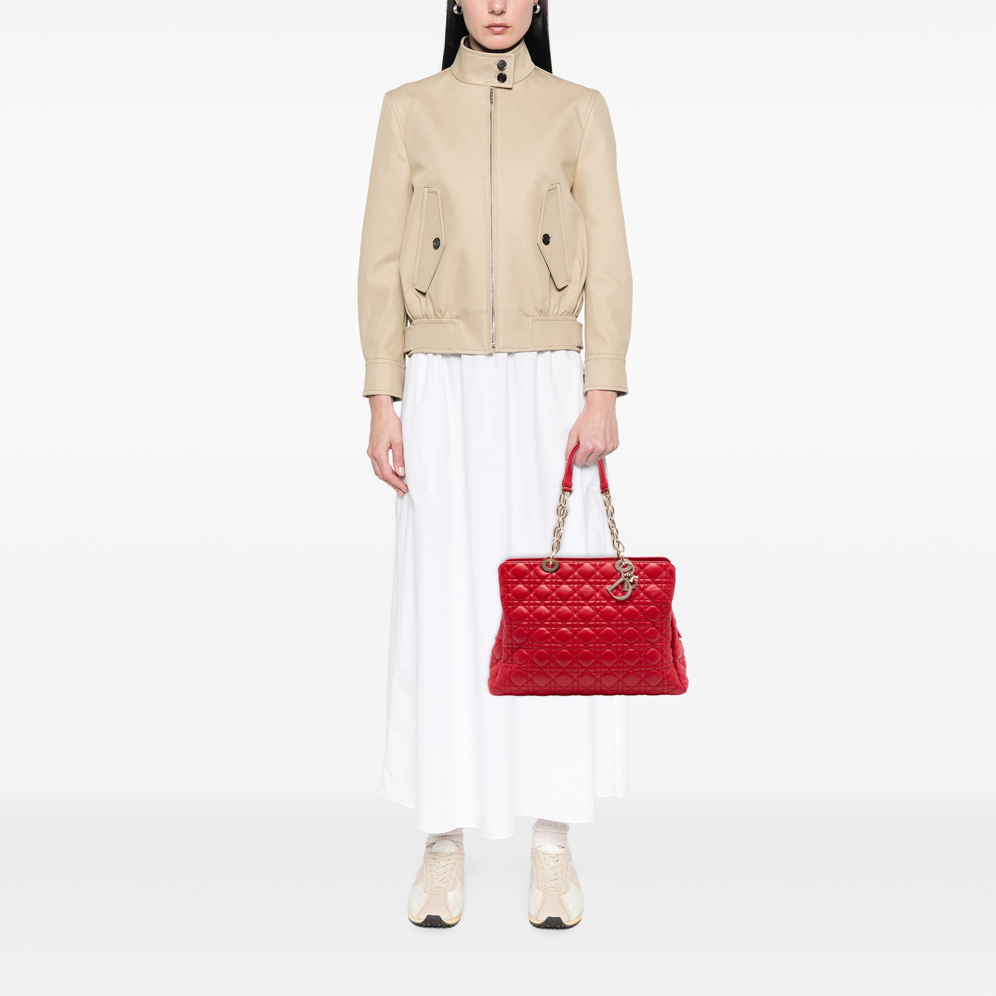 Large Lambskin Cannage Soft Zipped Lady Dior Shopping Tote - Image 6