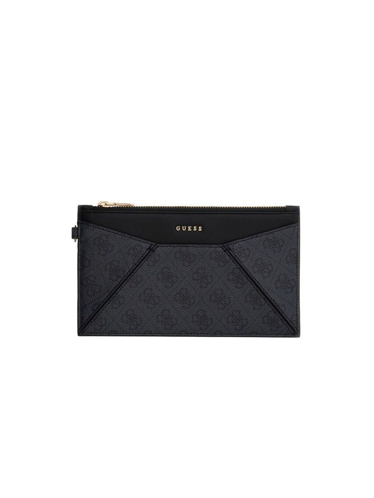 Guess Geometric Polyurethane Card Case — Black Cases