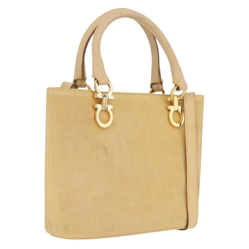 Salvatore Ferragamo Gancini Tote Canvas Beige
