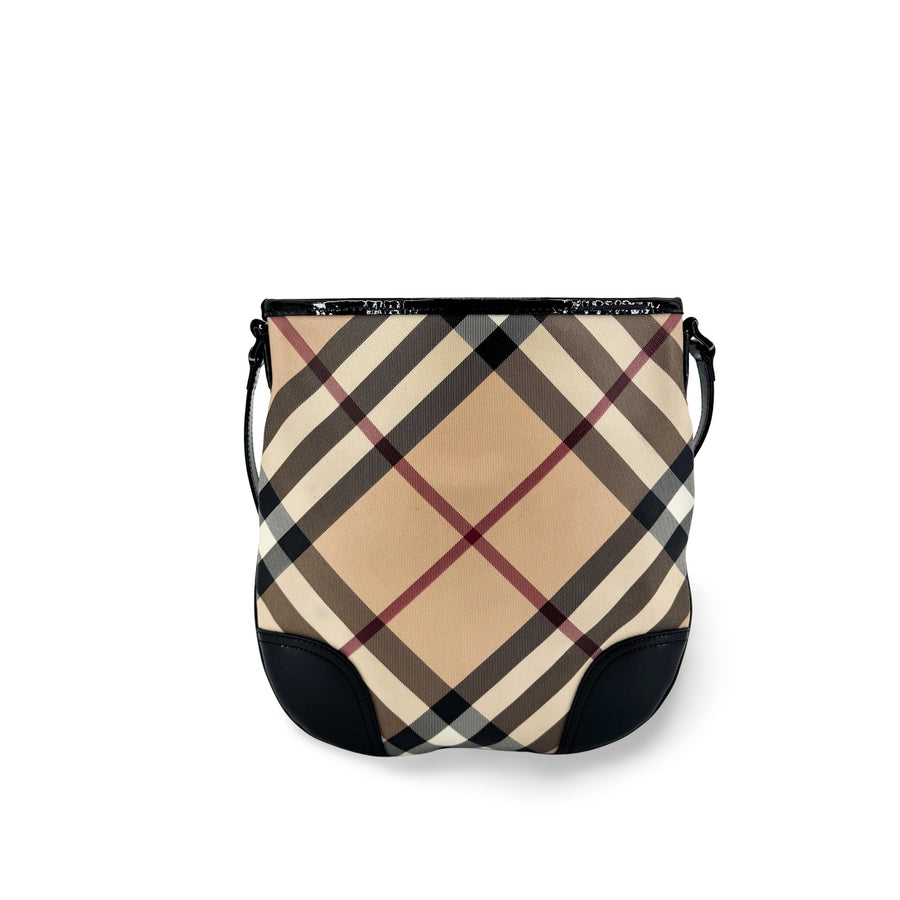 Burberry Dryden Nova Check Coated Canvas Black Bag