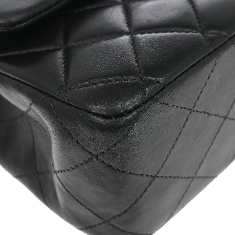 Chanel Classic Double Flap Quilted Lambskin Black Leather Bag