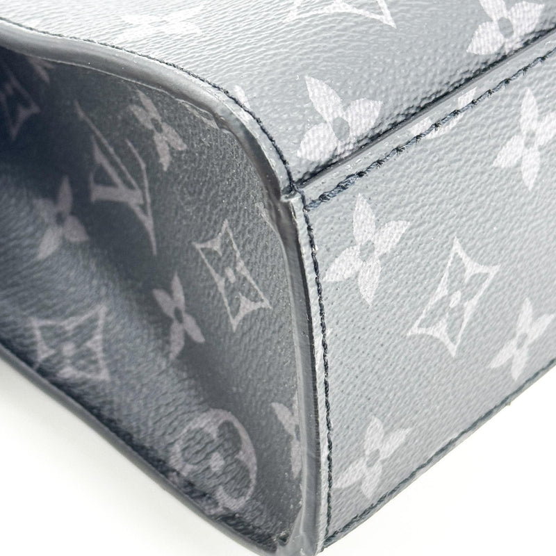 Louis Vuitton Sac Plat Zipper Monogram Eclipse Canvas Black Bag
