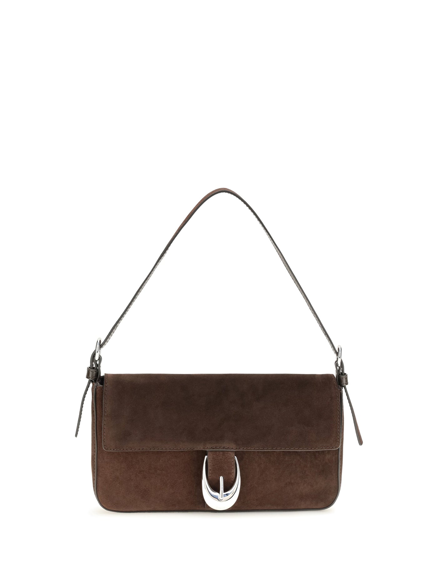 Staud Harlow Shoulder Bag — Brown Calf Leather