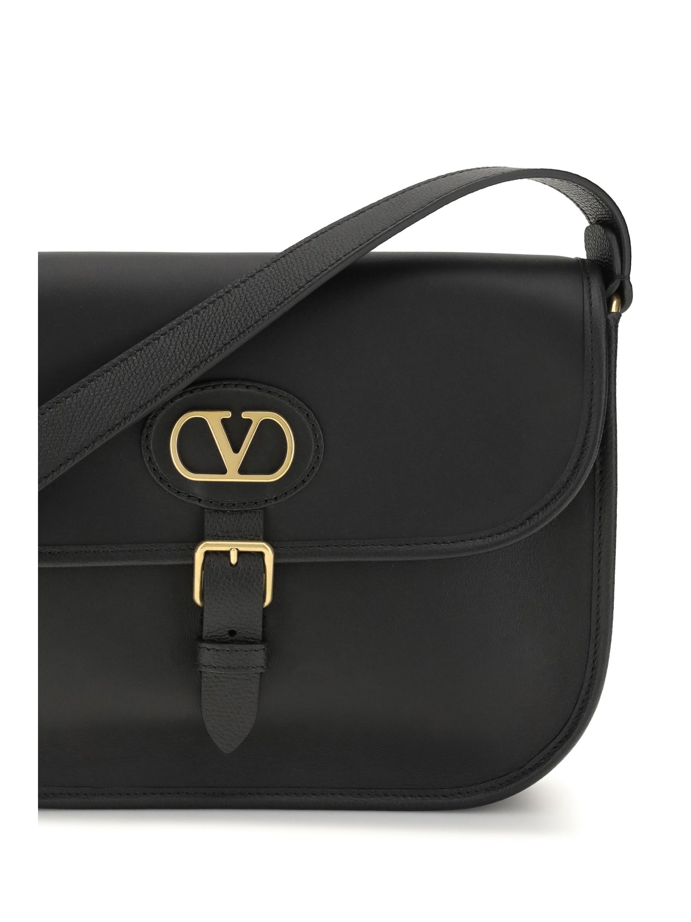 Valentino Garavani Shoulder Bag — Black Calf Leather