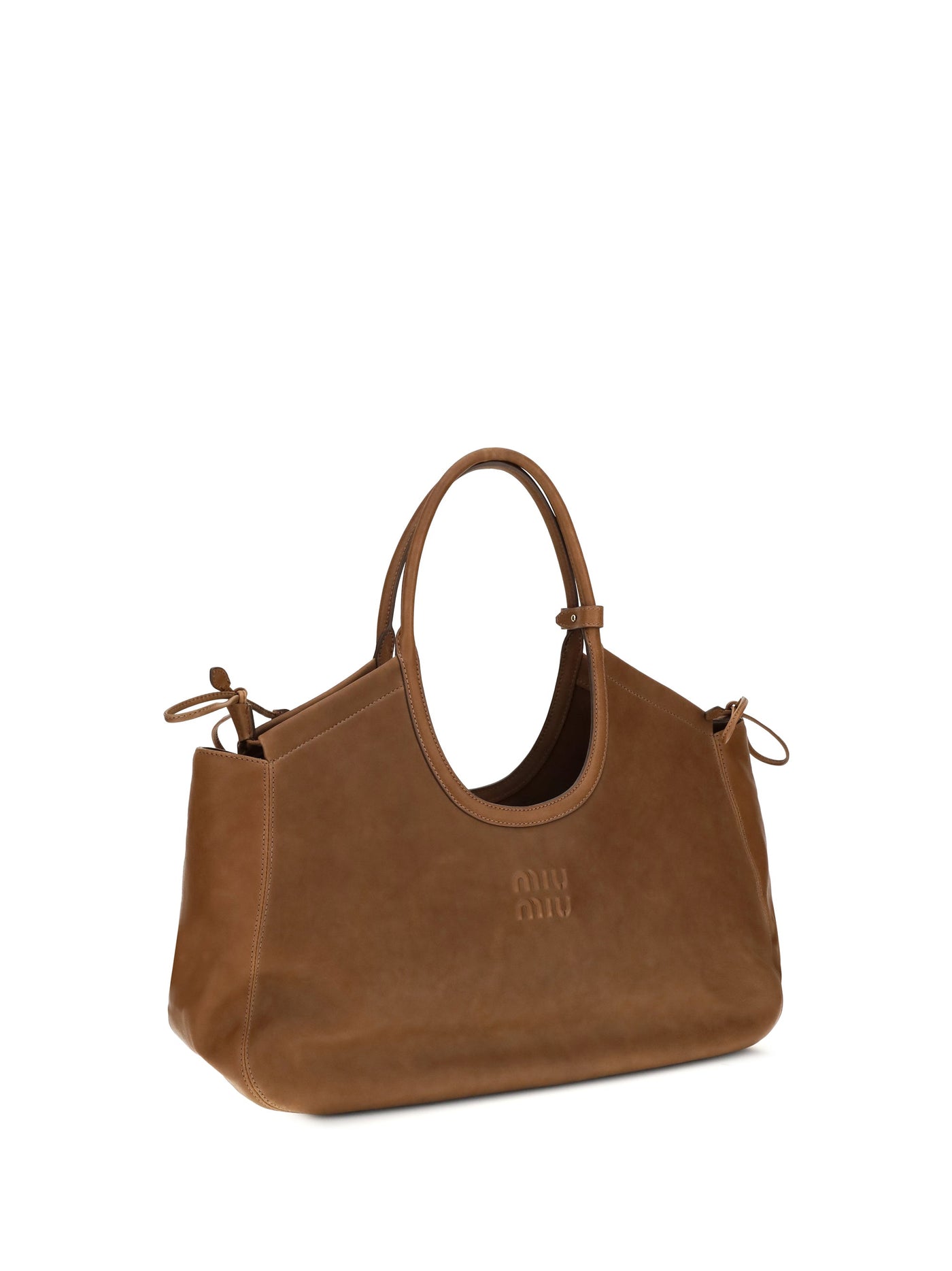 Miu Miu Ivy Shoulder Bag — Brown Lamb Leather