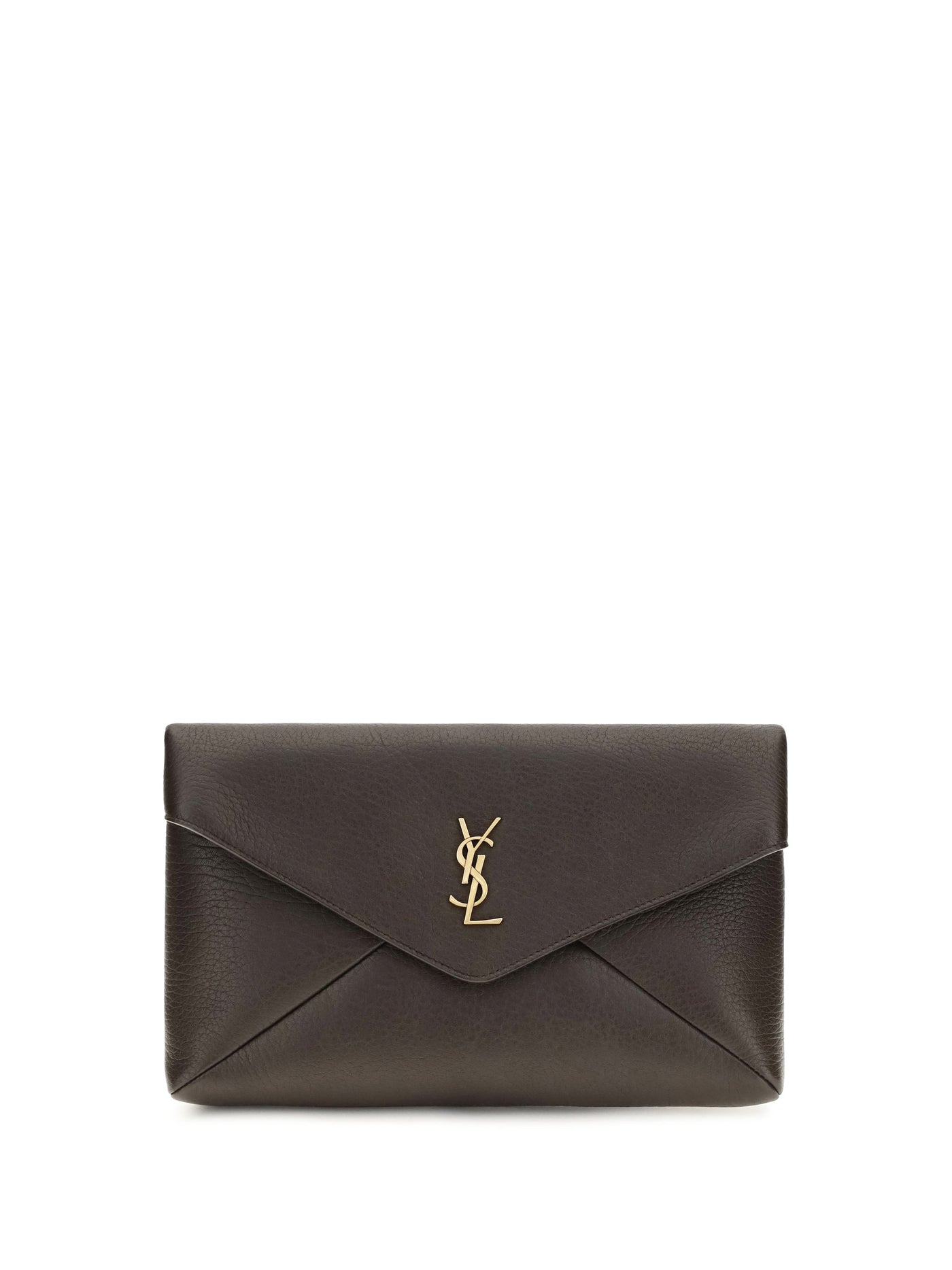 Saint Laurent Busta Pouch Wallet — Brown Lamb Ovis Aries