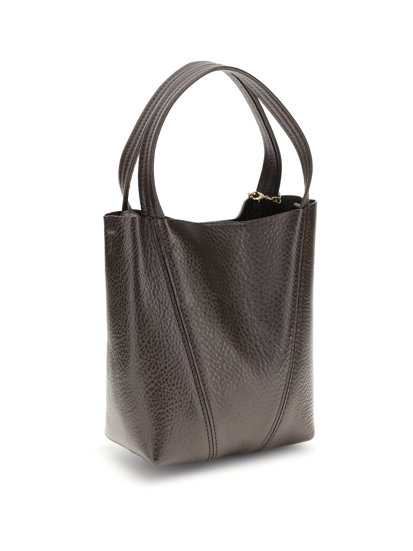 Chloé Spin Shoulder Bag — Brown Calf Leather