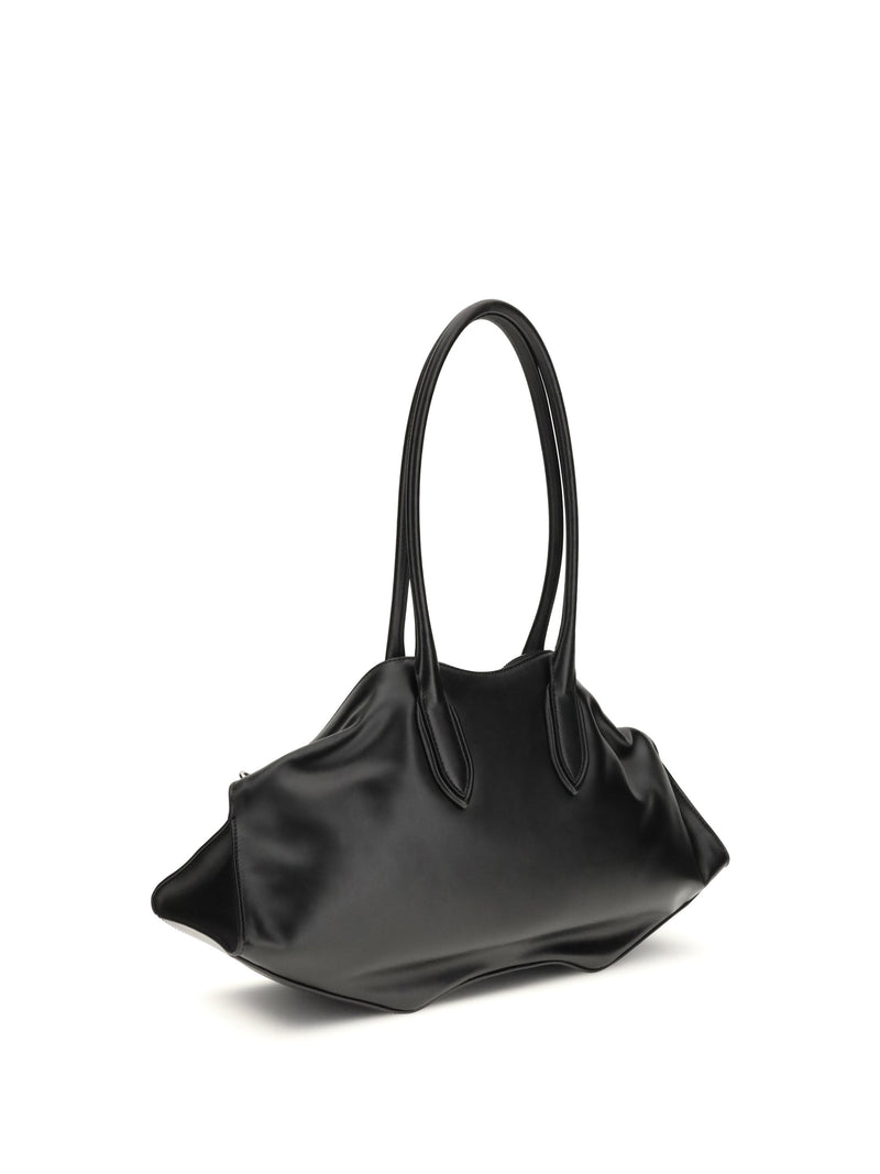 Alexander Mcqueen Manta Shoulder Bag — Black Calf Leather Bos Taurus