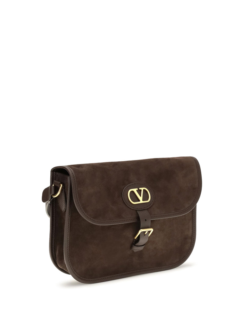 Valentino Garavani Antibes Shoulder Bag — Brown Calf Leather Bos Taurus