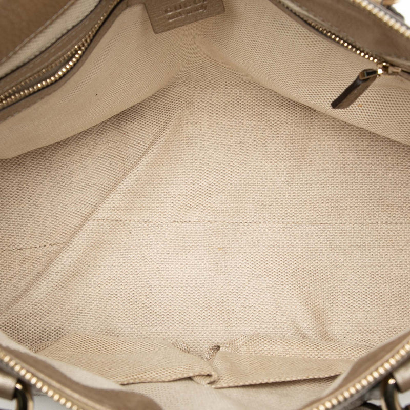 Small Metallic Leather Soho Working Satchel - Image 4