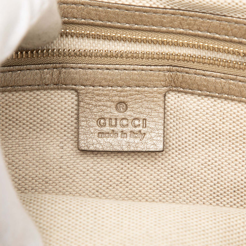 Small Metallic Leather Soho Working Satchel - Image 5