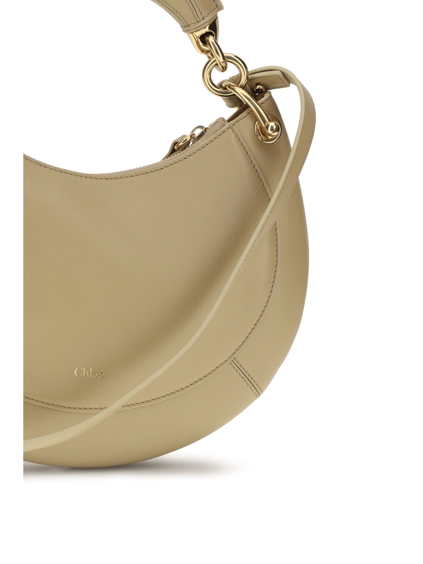 Chloé Marcie Shoulder Bag — Beige Calf Leather