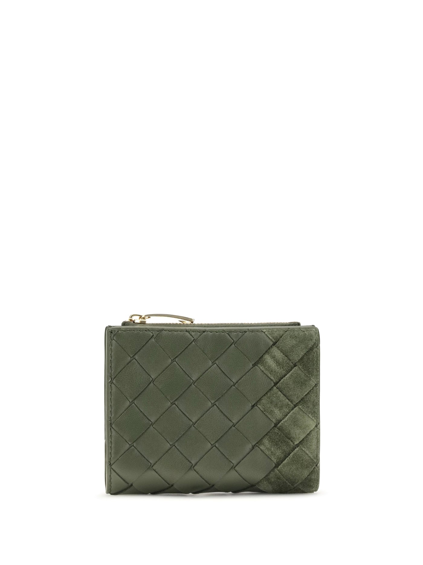 Bottega Veneta Intrecciato Quilted Wallet — Green Calf Leather & Purses