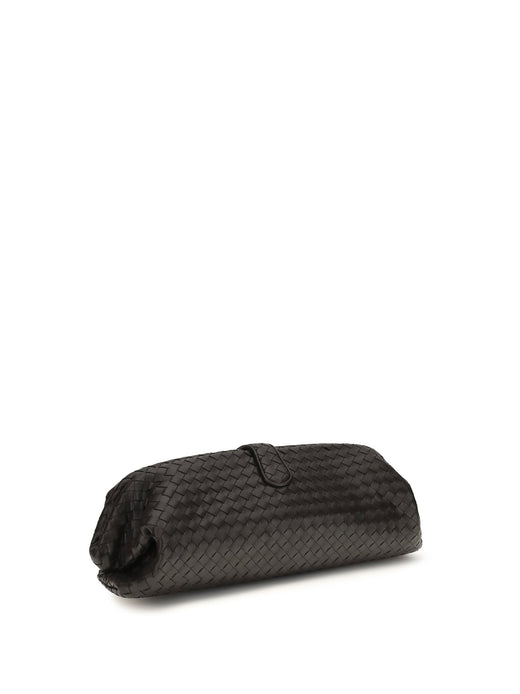 Bottega Veneta Intrecciato Weave Lamb Leather Clutch — Espresso