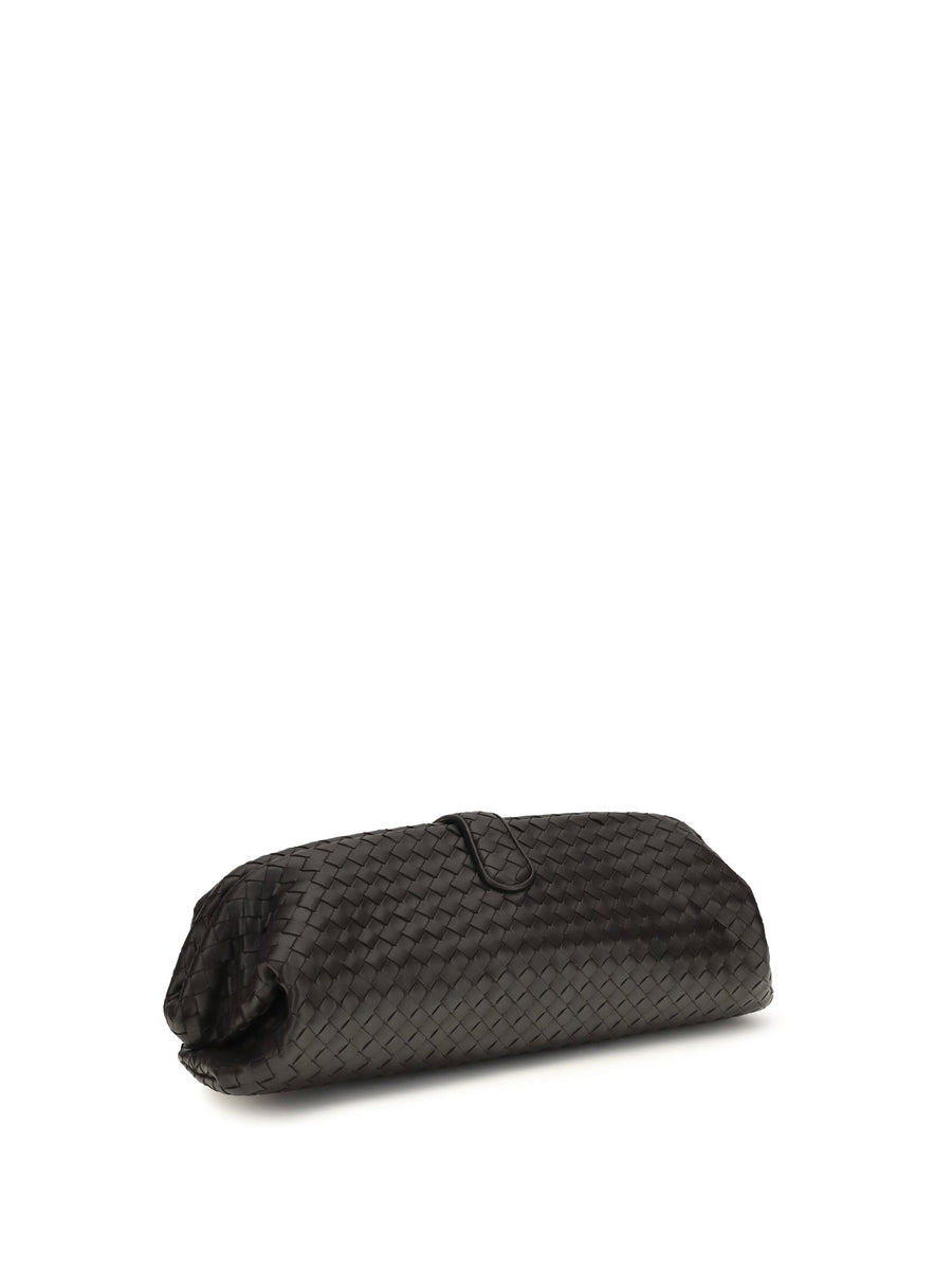 Bottega Veneta Intrecciato Weave Lamb Leather Clutch — Espresso