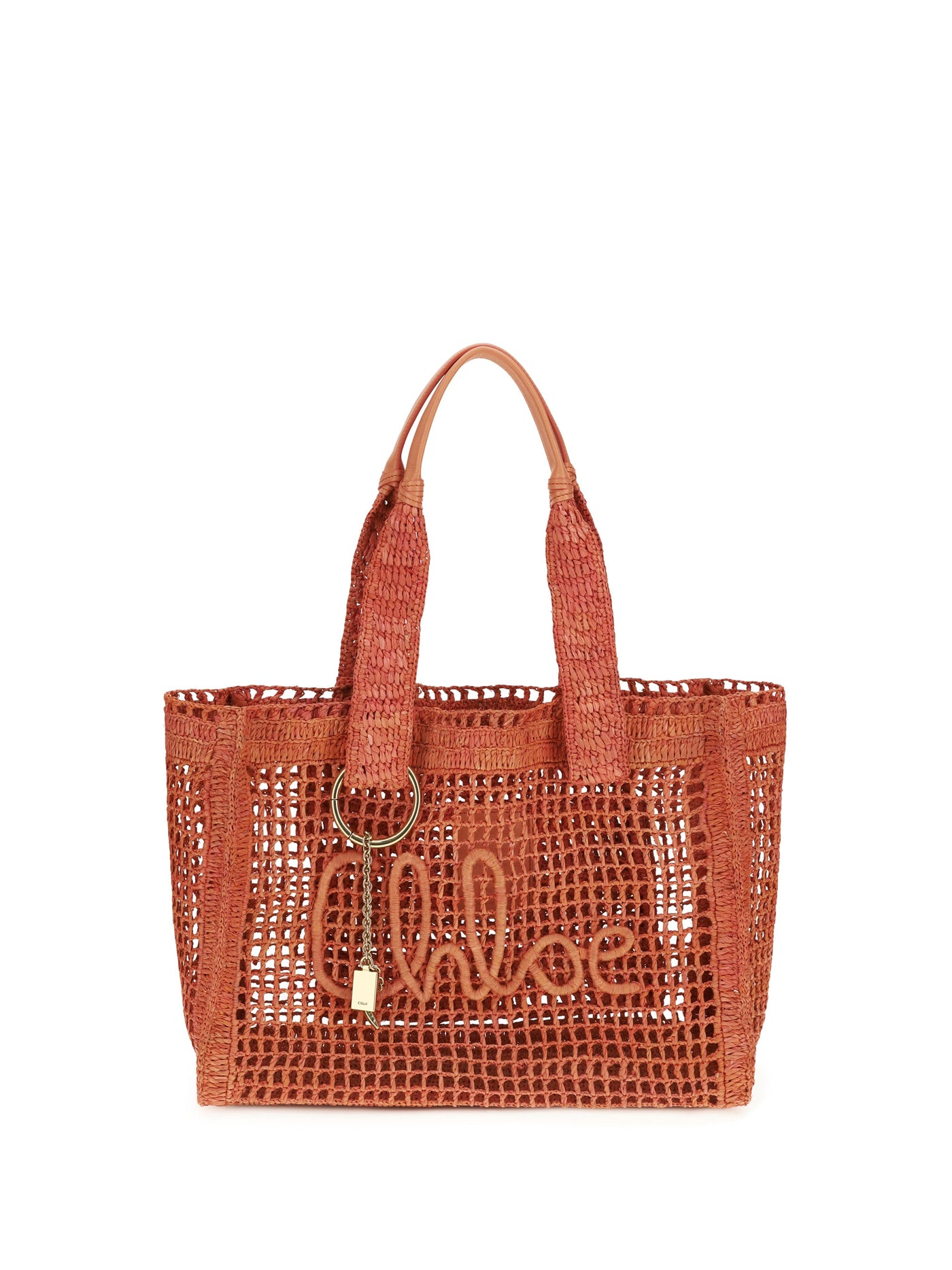 Chloé Tote Bag — Orange Raffia