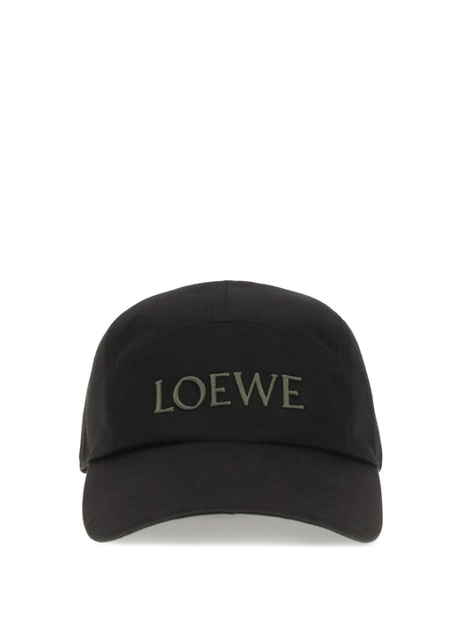 Loewe K820358x93 Logo-Embroidered Cotton Baseball Cap — Black Caps