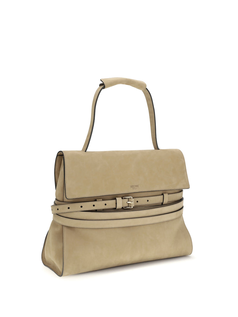 Moschino Detachable Belt Shoulder Bag — Beige Calf Leather Bos Taurus