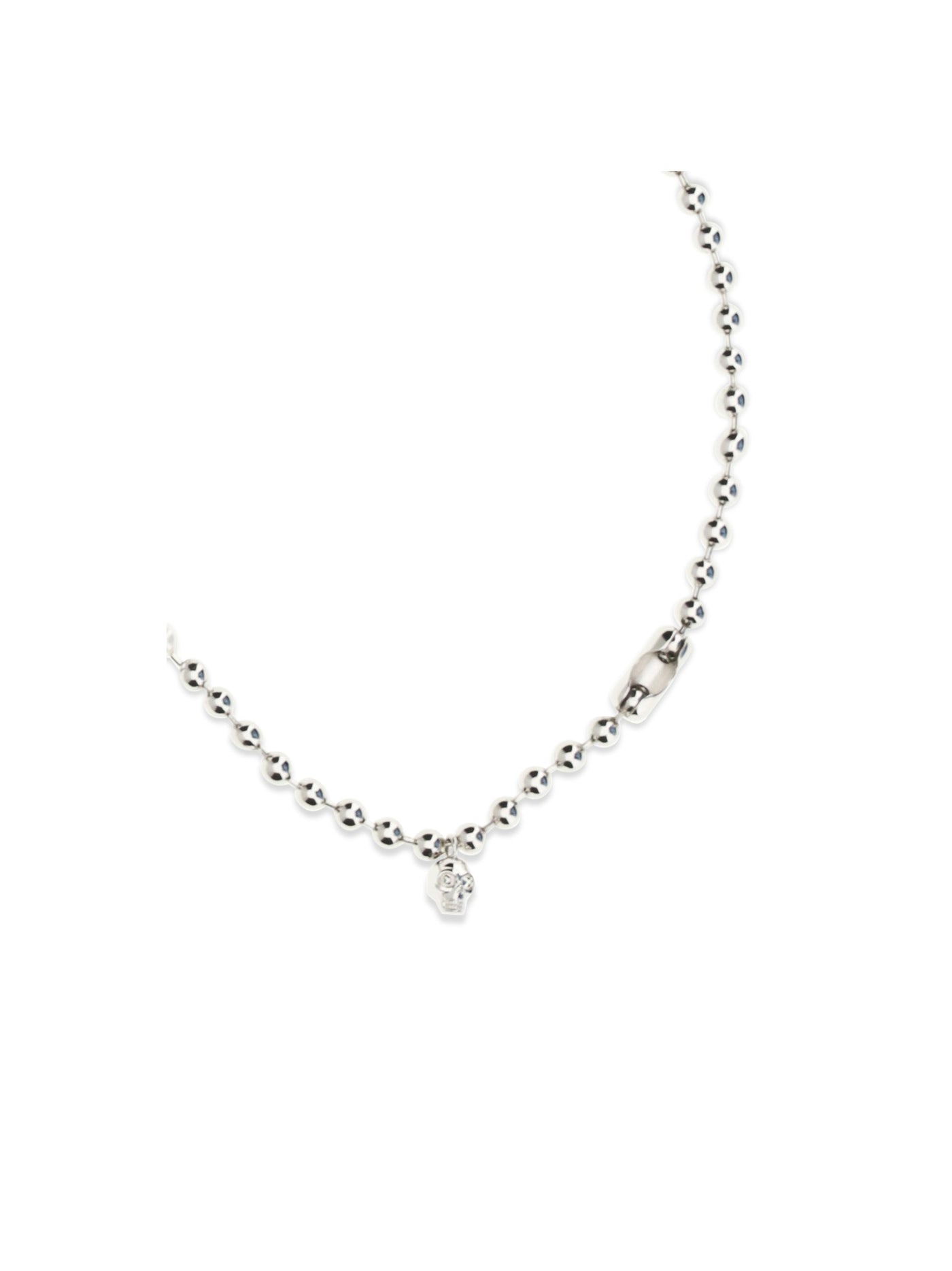 Alexander Mcqueen Pearl Skull Necklace — Silver Brass Necklaces